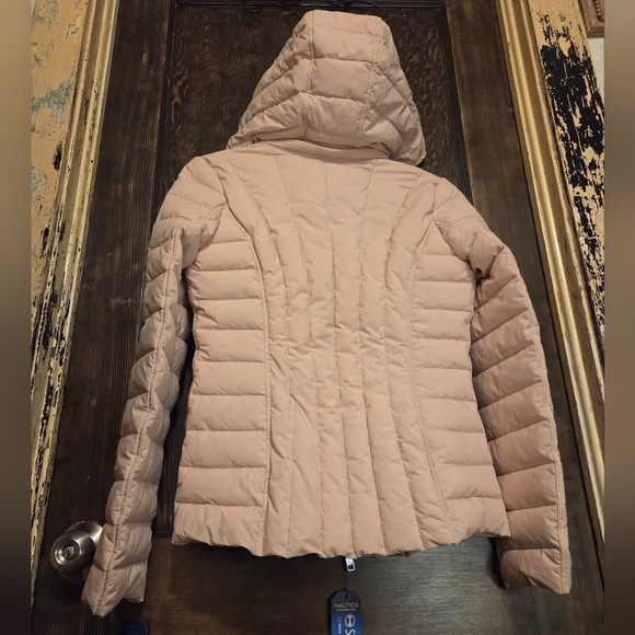 NWT Nautica Women's Rose Smoke Puffer Pink Quilted Jacket Sz S - Picture 8 of 13